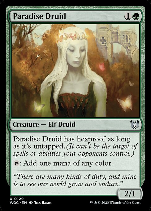 Paradise Druid — Wilds of Eldraine Commander #129 — Non Foil — reference image 1