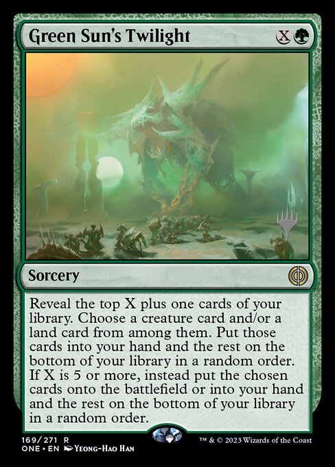 Green Sun's Twilight — Phyrexia: All Will Be One Promos #169p — Foil — reference image 1