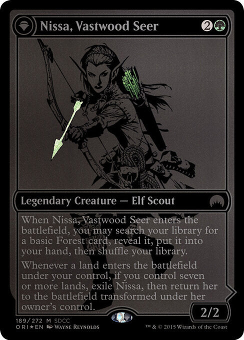 Nissa, Vastwood Seer // Nissa, Sage Animist — San Diego Comic-Con 2015 #189 — Foil — reference image 1