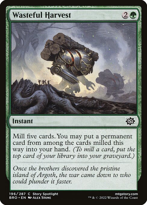 Wasteful Harvest — The Brothers' War #196 — Non Foil — reference image 1
