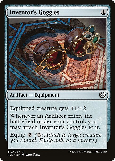 Inventor's Goggles — Kaladesh #218 — Non Foil — reference image 1