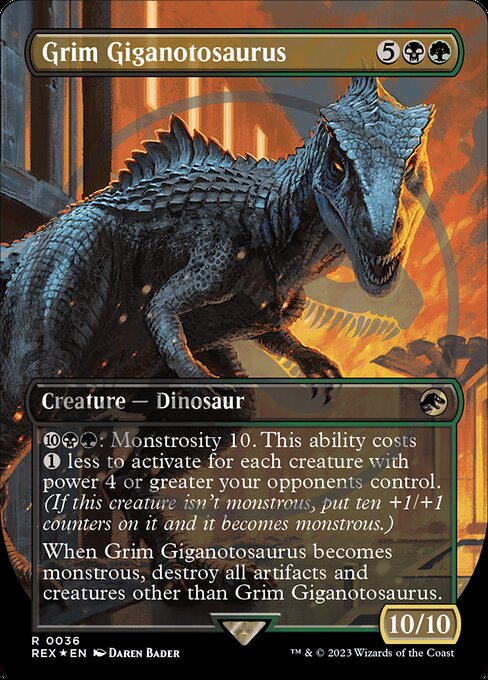 Grim Giganotosaurus — Jurassic World Collection #36 — Foil — reference image 1