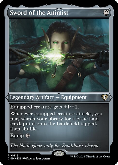 Sword of the Animist — Commander Masters #616 — Etched Foil — reference image 1