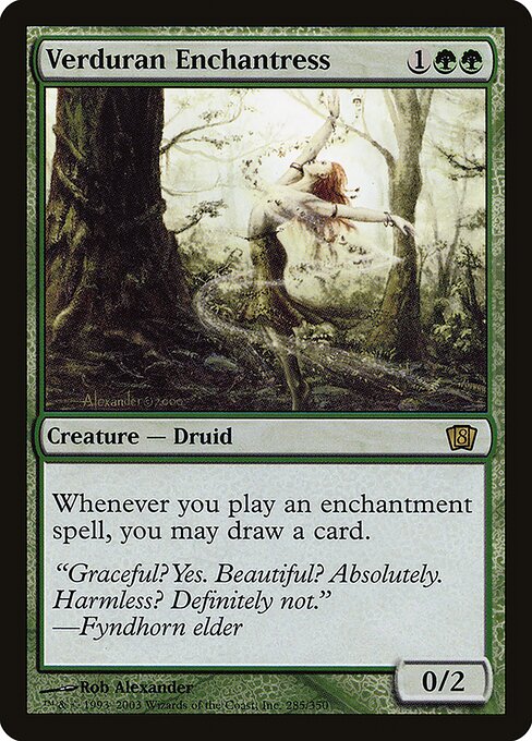 Verduran Enchantress — Eighth Edition #285★ — Foil — reference image 1