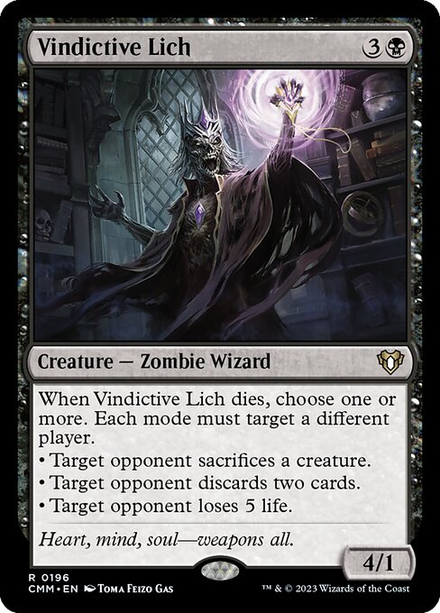 Vindictive Lich — Commander Masters #196 — Non Foil — reference image 1