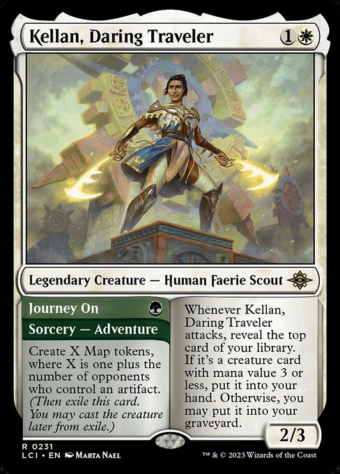 Kellan, Daring Traveler // Journey On — The Lost Caverns of Ixalan #231 — Non Foil — reference image 1
