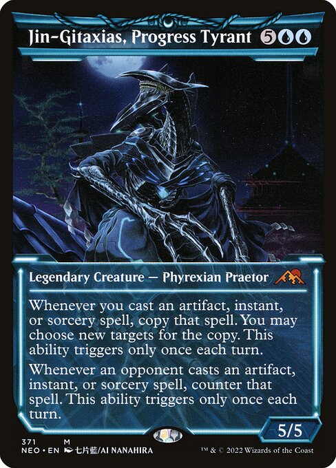 Jin-Gitaxias, Progress Tyrant — Kamigawa: Neon Dynasty #371 — Foil — reference image 1