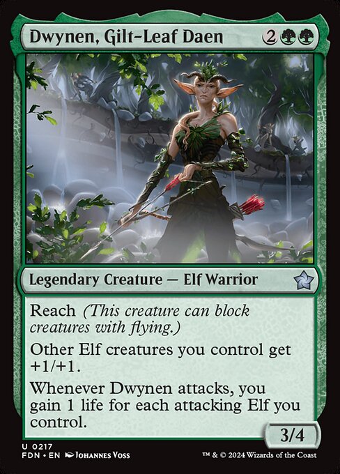 Dwynen, Gilt-Leaf Daen — Foundations #217 — Non Foil — reference image 1