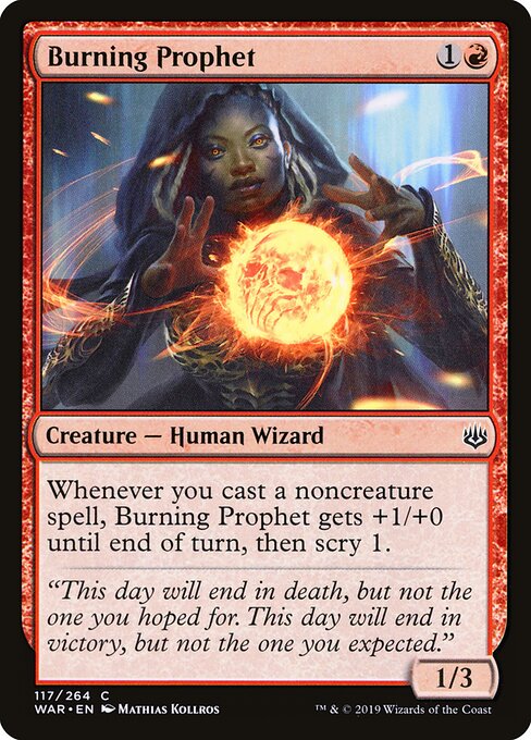 Burning Prophet — War of the Spark #117 — Non Foil — reference image 1