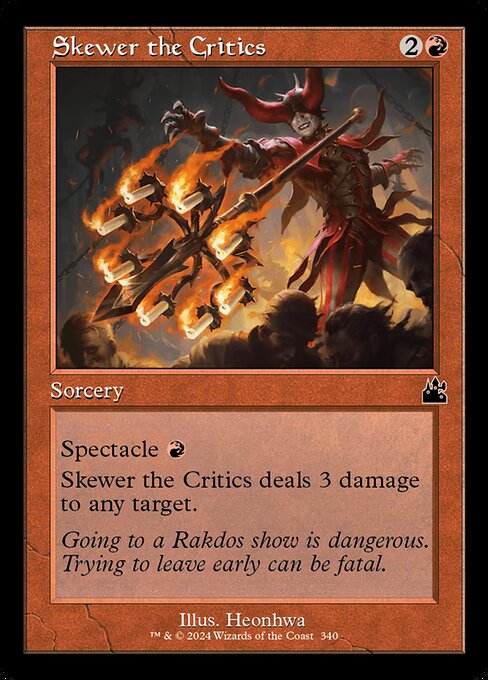 Skewer the Critics — Ravnica Remastered #340 — Foil — reference image 1