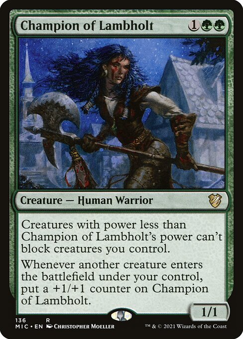 Champion of Lambholt — Midnight Hunt Commander #136 — Non Foil — reference image 1