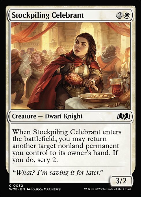 Stockpiling Celebrant — Wilds of Eldraine #32 — Foil — reference image 1