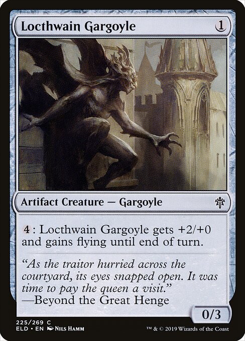Locthwain Gargoyle — Throne of Eldraine #225 — Foil — reference image 1