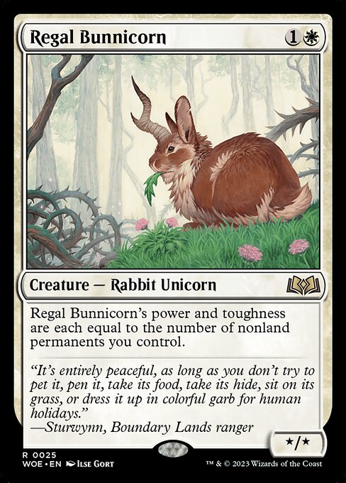 Regal Bunnicorn — Wilds of Eldraine #25 — Foil — reference image 1