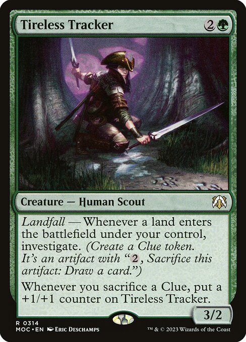 Tireless Tracker — March of the Machine Commander #314 — Non Foil