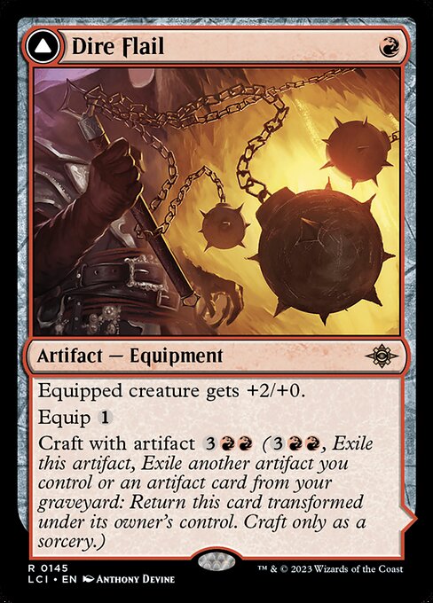 Dire Flail // Dire Blunderbuss — The Lost Caverns of Ixalan #145 — Non Foil — reference image 1
