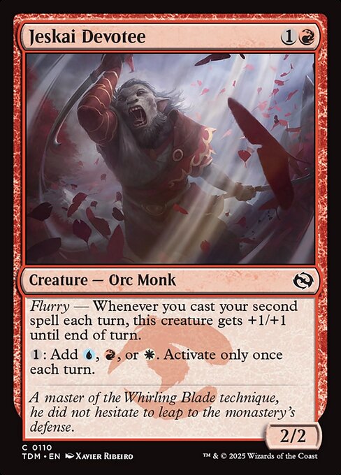 Jeskai Devotee — Tarkir: Dragonstorm #110 — Non Foil — reference image 1