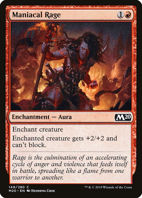 Maniacal Rage — Core Set 2020 #149 — Non Foil — reference image 1