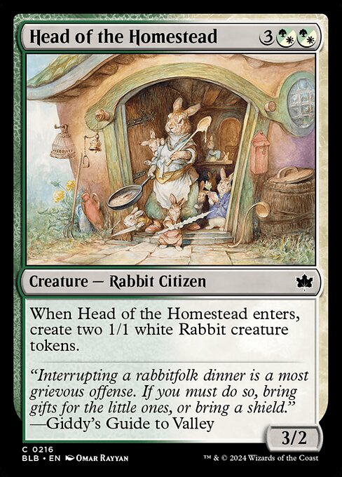 Head of the Homestead — Bloomburrow #216 — Non Foil