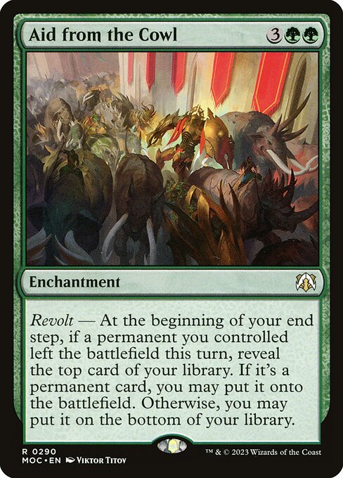 Aid from the Cowl — March of the Machine Commander #290 — Non Foil — reference image 1