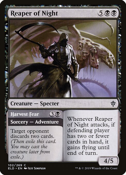 Reaper of Night // Harvest Fear — Throne of Eldraine #102 — Non Foil — reference image 1