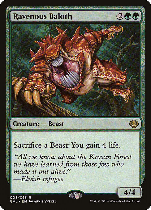 Ravenous Baloth — Duel Decks Anthology: Garruk vs. Liliana #8 — Non Foil — reference image 1