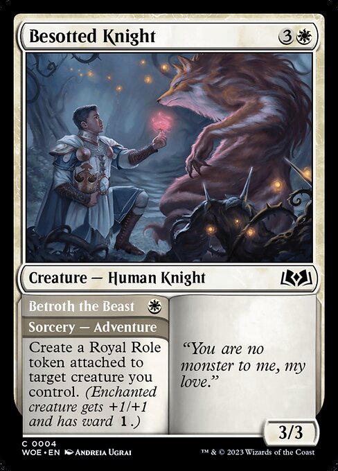 Besotted Knight // Betroth the Beast — Wilds of Eldraine #4 — Non Foil — reference image 1