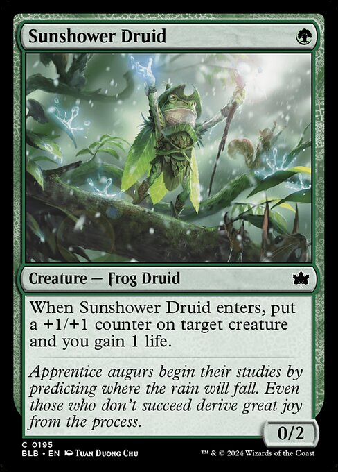 Sunshower Druid — Bloomburrow #195 — Non Foil