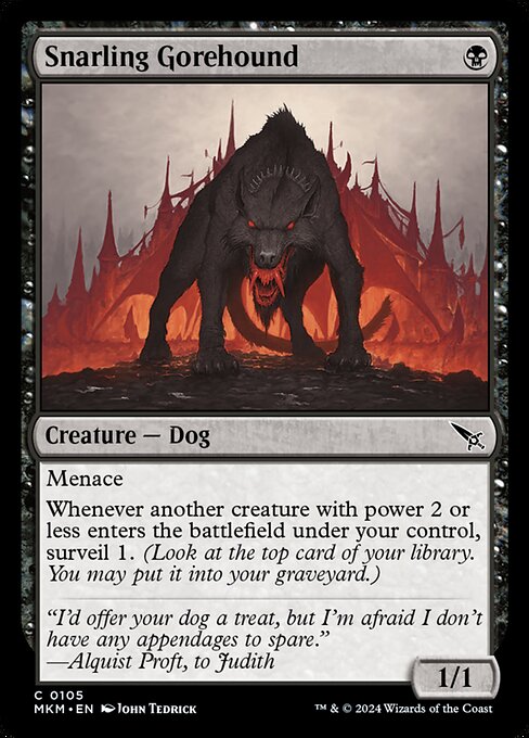 Snarling Gorehound — Murders at Karlov Manor #105 — Non Foil — reference image 1