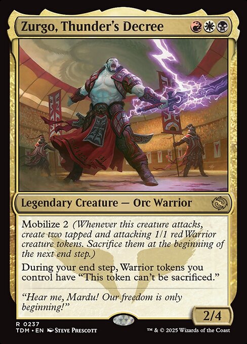Zurgo, Thunder's Decree — Tarkir: Dragonstorm #237 — Non Foil