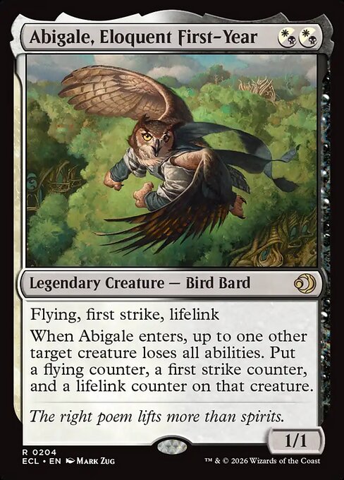 Abigale, Eloquent First-Year — Lorwyn Eclipsed #204 — Foil — reference image 1