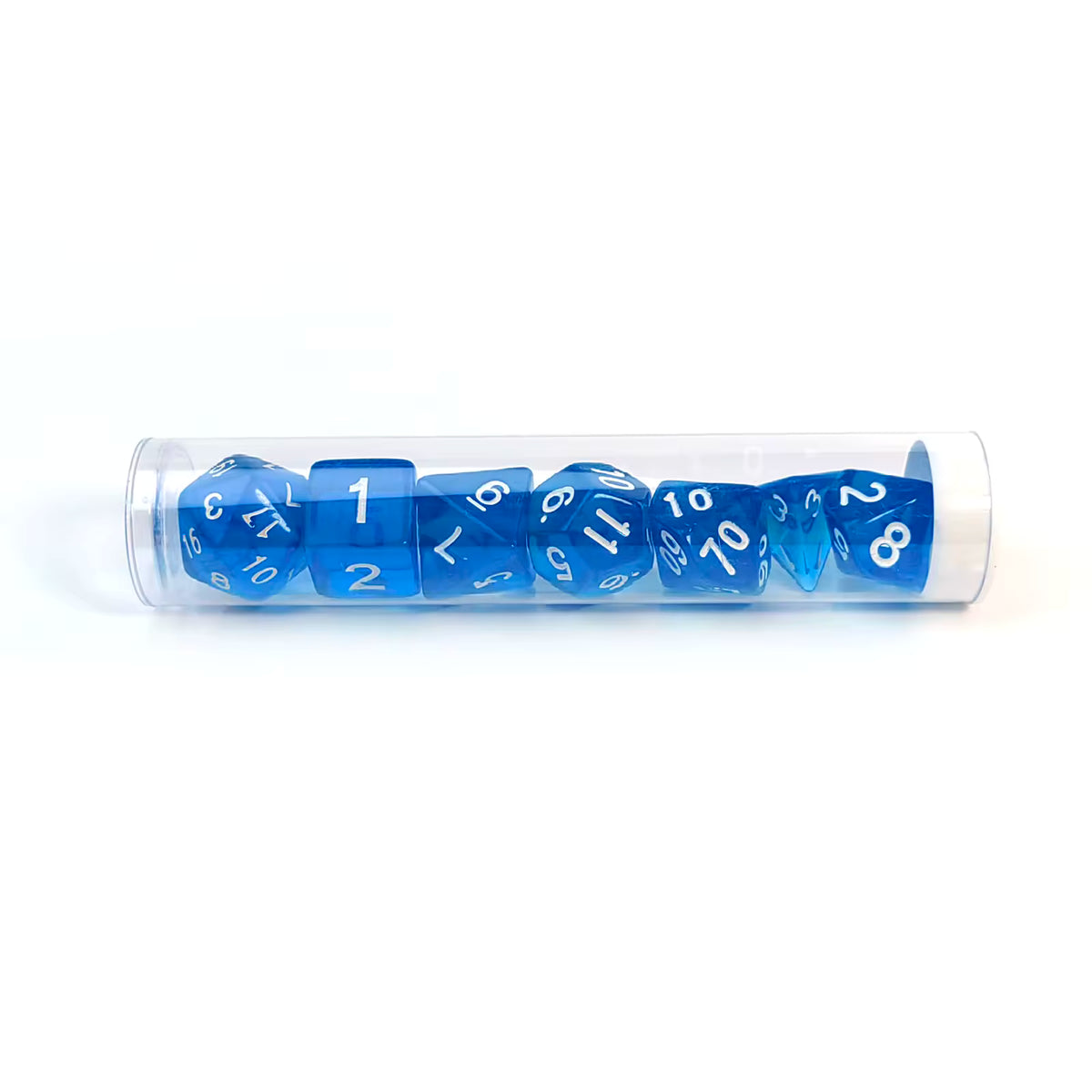 7-Piece Acrylic Dice Set — Blue