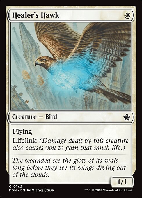 Healer's Hawk — Foundations #142 — Non Foil