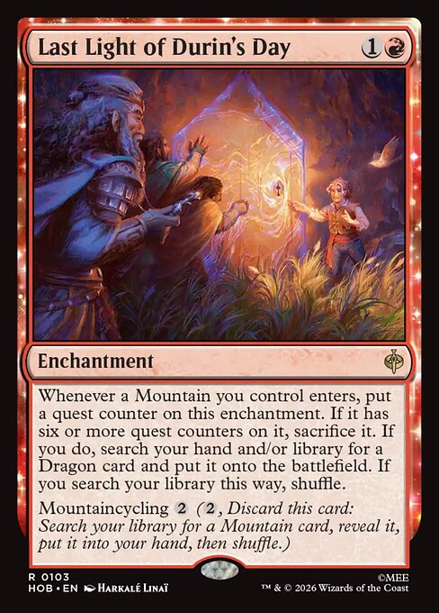 Last Light of Durin's Day — The Hobbit #103 — Non Foil — reference image 1