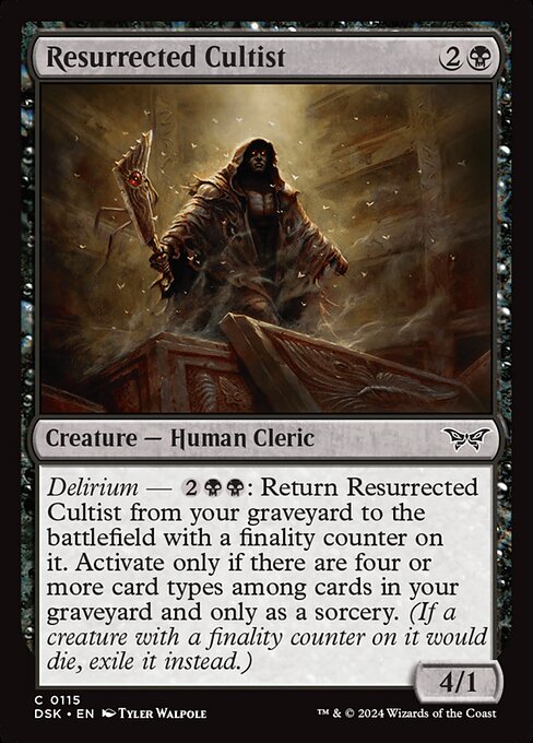 Resurrected Cultist — Duskmourn: House of Horror #115 — Non Foil