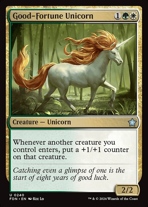 Good-Fortune Unicorn — Foundations #240 — Non Foil — reference image 1