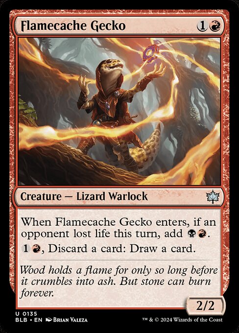 Flamecache Gecko — Bloomburrow #135 — Foil