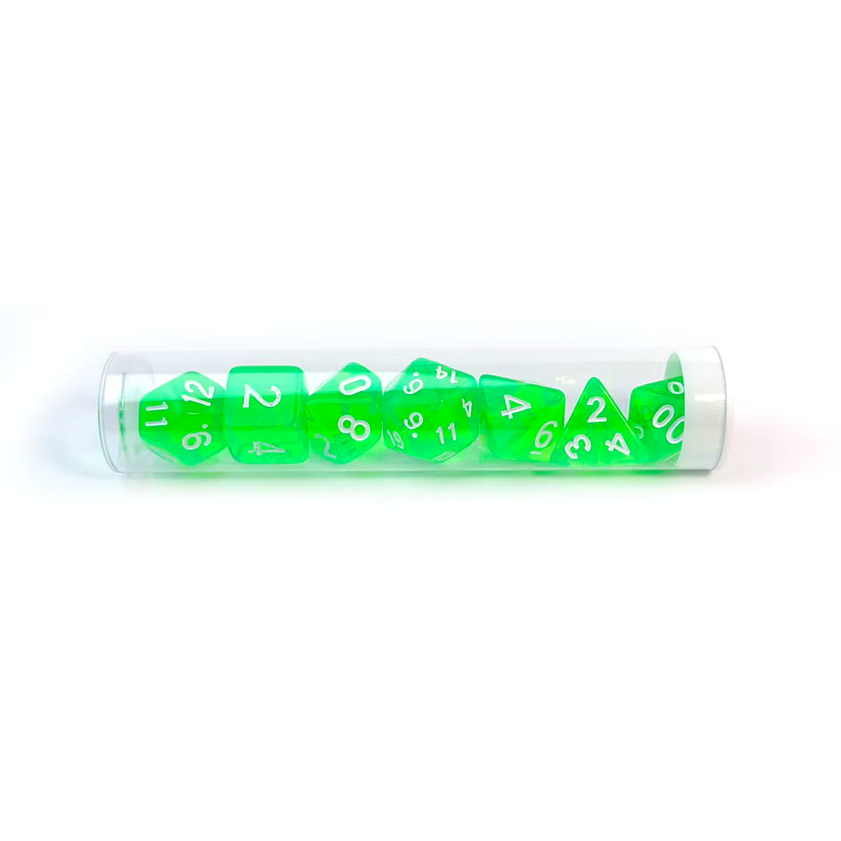 7-Piece Acrylic Dice Set — Light Green