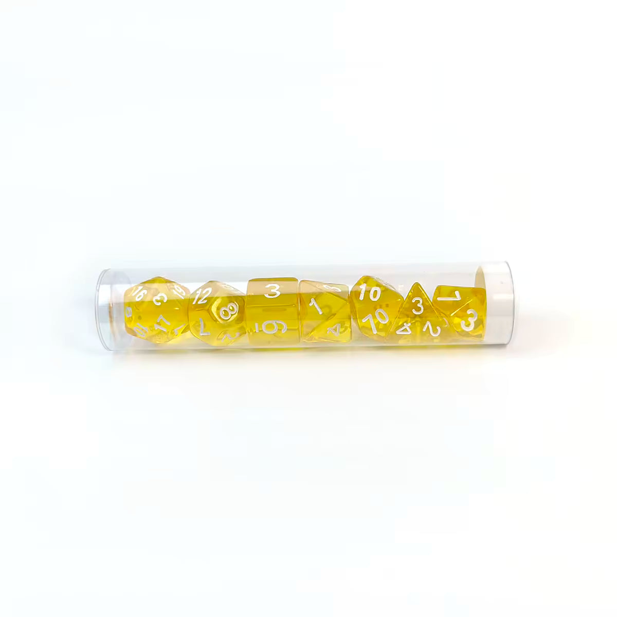 7-Piece Acrylic Dice Set — Yellow